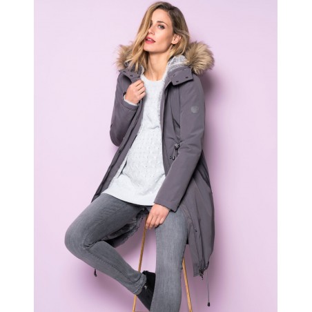 Parka grossesse gris évolutif couvre bébé