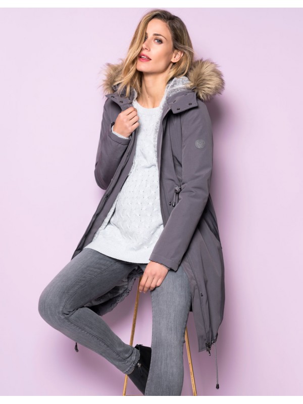 Parka grossesse gris évolutif couvre bébé