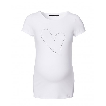 Tee shirt grossesse blanc coeur