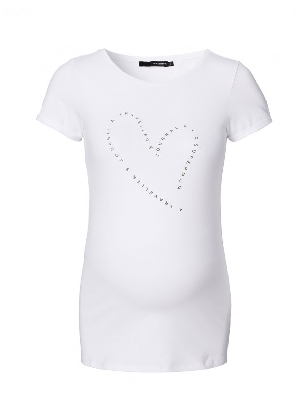 Tee shirt grossesse blanc coeur