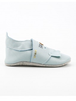 Chaussons cuir | Lapin bleu