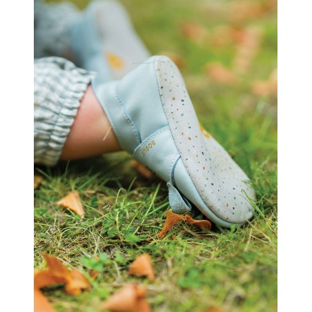 Chaussons cuir | Lapin bleu