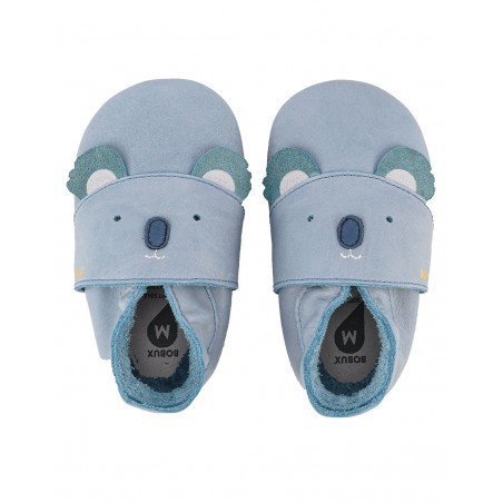 Chaussons cuir | Koala bleu