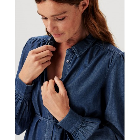 Robe de grossesse denim foncé | Oberlin