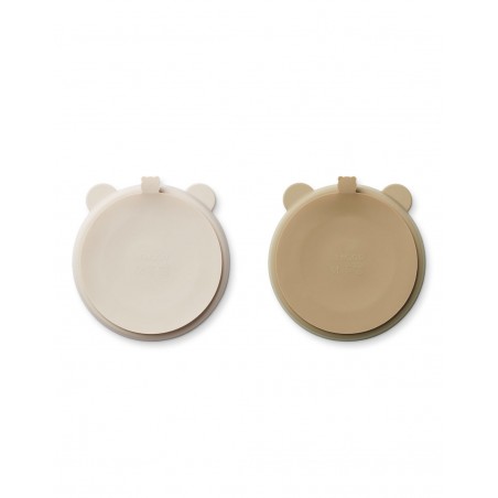 Duo assiettes plates ventouses | Sandy mix