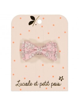 Barrette noeud double Liberty Capel rose