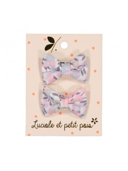 Duo mini barrettes papillon Liberty mitsi jacinthe rose