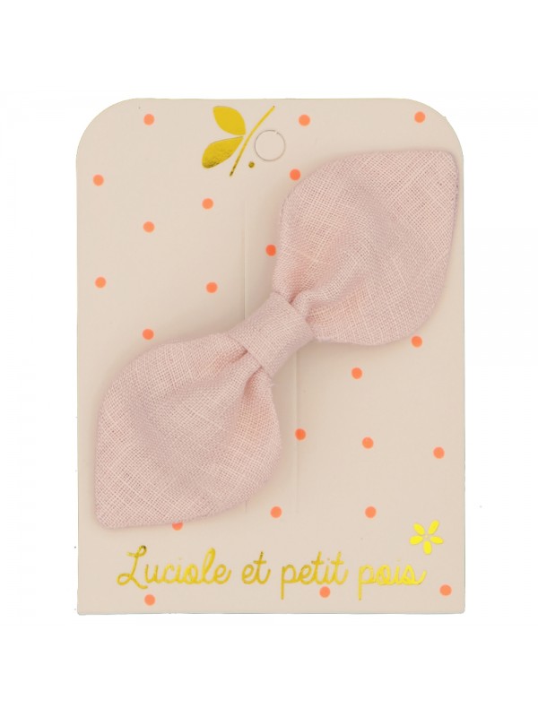 Barrette noeud lapin | Lin rose