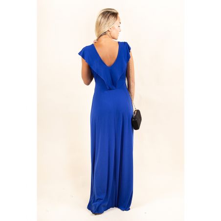 Robe longue grossesse allaitement Bleu Indigo | Nevena