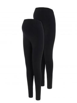 Lot 2 leggins noirs coton | Emma