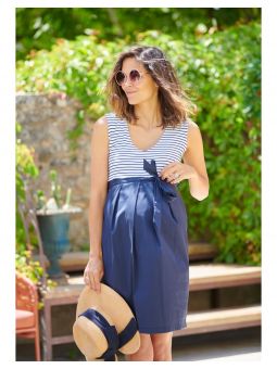 Robe grossesse chic Rayure navy | Dinard