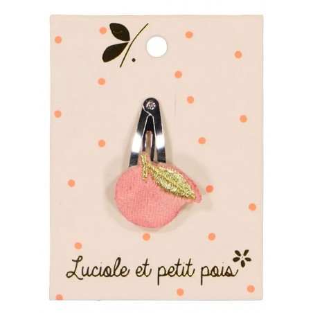 Mini barrette Mini Pomme | Velours Rose