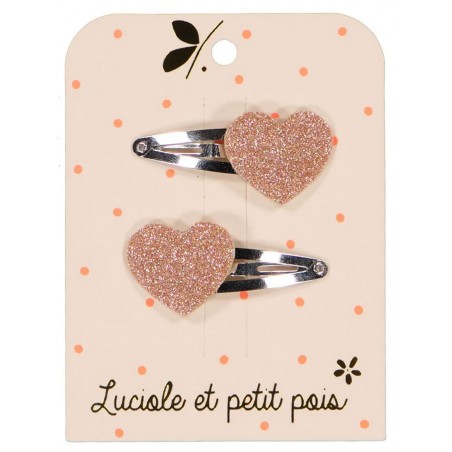 Duo Barrette Cœurs | Rose