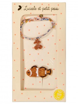 Coffret Barrette & Bracelet | Poisson Clown & Liberty Victoria Fjord