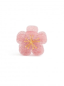 Mini Pince | Fleur de Sakura rose pailleté