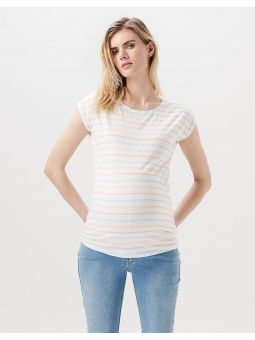 Tee shirt grossesse | Rayé orange