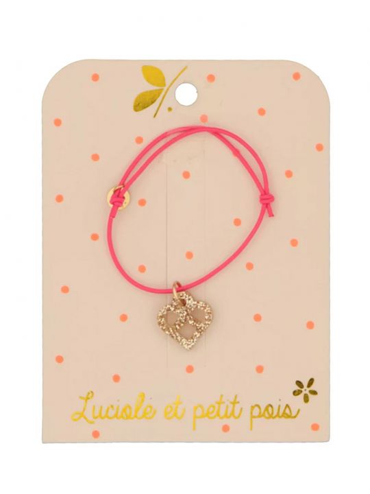 Bracelet cordon élastique rose | Pretzel or