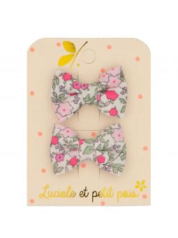 Duo mini barrettes papillon | Rose fluo