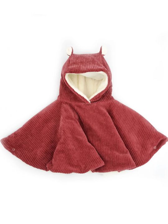 Poncho bébé Velours | Framboise