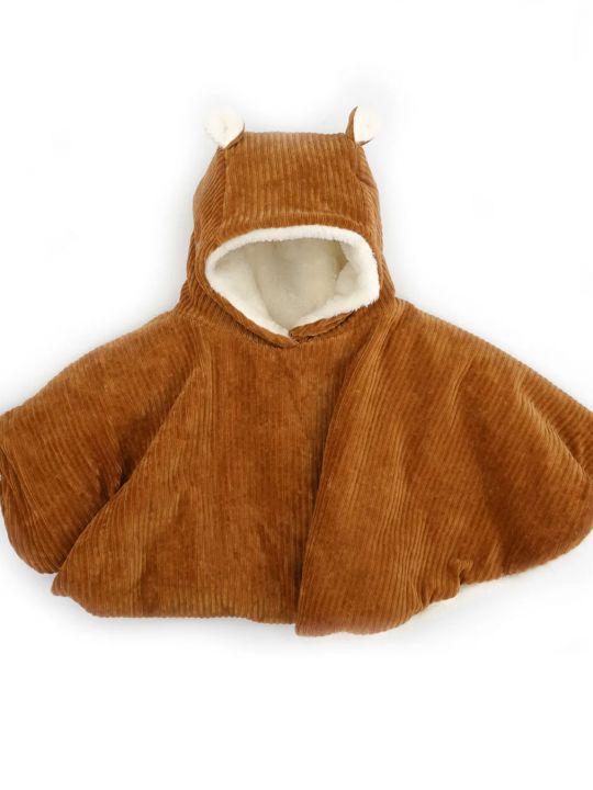 Poncho bébé Velours | Camel