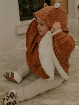 Poncho bébé Velours | Camel