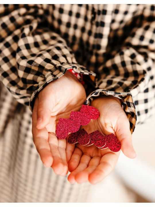 Barrette | 3 coeurs framboise