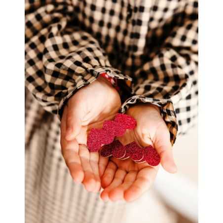 Barrette | 3 coeurs framboise