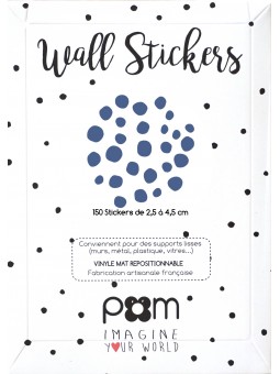 Stickers pois destructurés bleu gris